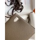 Hermes Kelly Mini II Sellier Bicolor Handmade Bag in Taupe and Craie Epsom Calfskin