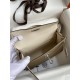 Hermes Kelly Mini II Sellier Bicolor Handmade Bag in Taupe and Craie Epsom Calfskin