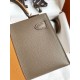 Hermes Kelly Mini II Sellier Tri-color Bag In Taupe/Sesame/Blue Nuit Epsom Calfskin