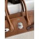 Hermes Birkin 35 Handmade Bag In Toile & Gold Swift Leather