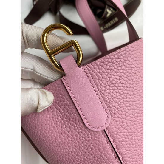 Hermes In The Loop 18 Handmade Bag in Mauve Sylvestre Clemence Leather