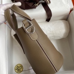 Hermes In The Loop 18 Handmade Bag in Taupe Clemence Leatherther