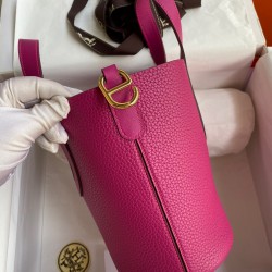 Hermes In The Loop 18 Handmade Bag in Rose Purple Clemence Leatherther