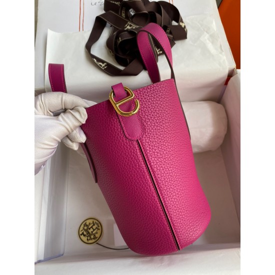 Hermes In The Loop 18 Handmade Bag in Rose Purple Clemence Leatherther