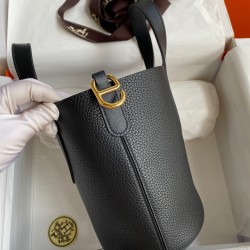 Hermes In The Loop 18 Handmade Bag in Black Clemence Leather