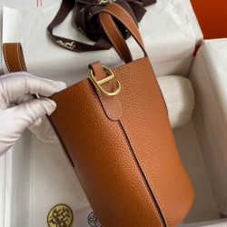 Hermes In The Loop 18 Handmade Bag in Gold Clemence Leather