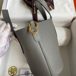 Hermes In The Loop 18 Handmade Bag in Gris Meyer Clemence Leather