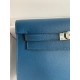 Hermes Kelly Danse II Handmade Bag In Deep Blue Evercolor Calfskin