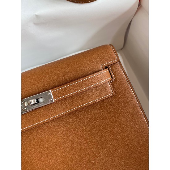 Hermes Kelly Danse II Handmade Bag In Gold Evercolor Calfskin