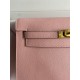 Hermes Kelly Danse II Handmade Bag In Rose Sakura Evercolor Calfskin