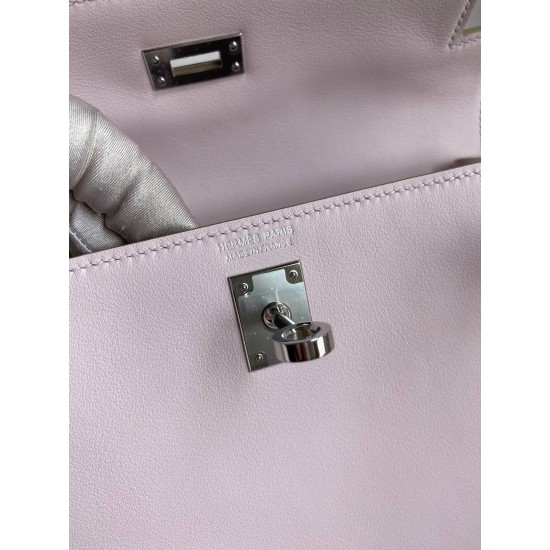 Hermes Kelly Danse II Bag In Mauve Pale Evercolor Calfskin