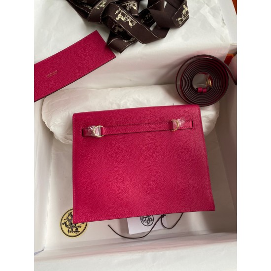 Hermes Kelly Danse II Bag In Rose Mexico Evercolor Calfskin