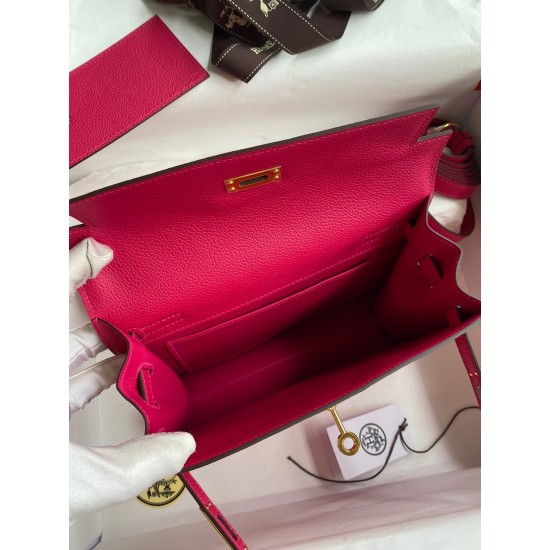 Hermes Kelly Danse II Bag In Rose Mexico Evercolor Calfskin