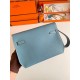 Hermes Kelly Depeches 25 Pouch in Blue Jean Epsom Calfskin