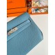 Hermes Kelly Depeches 25 Pouch in Blue Jean Epsom Calfskin