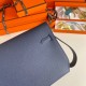 Hermes Kelly Depeches 25 Pouch in Blue Saphir Epsom Calfskin