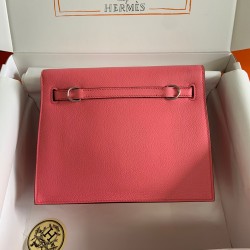 Hermes Kelly Danse II Handmade Bag In Rose Lipstick Evercolor Calfskin