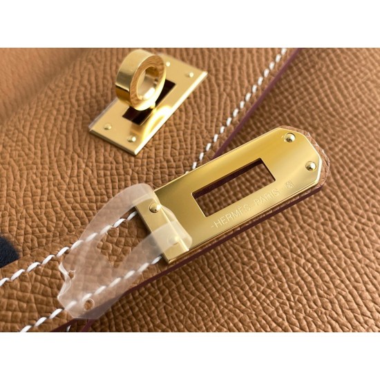 Hermes Kelly En Desordre 20 Handmade Bag In Gold Epsom Calfskin