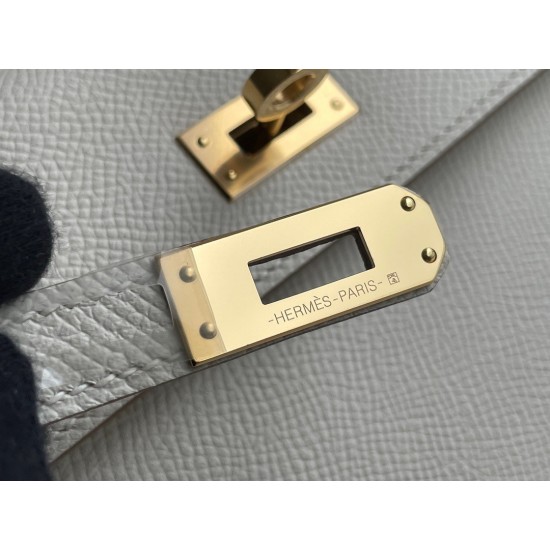 Hermes Kelly En Desordre 20 Handmade Bag In Craie Epsom Calfskin