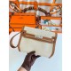 Hermes Kelly Depeches 25 Pouch in Ecru Toile