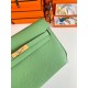 Hermes Kelly Depeches 25 Pouch in Vert Criquet Epsom Calfskin