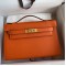 Hermes Kelly Pochette Handmade Bag In Orange Epsom Calfskin