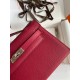 Hermes Kelly Pochette Handmade Bag In Ruby Epsom Calfskin