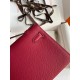 Hermes Kelly Pochette Handmade Bag In Ruby Epsom Calfskin