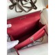 Hermes Kelly Pochette Handmade Bag In Ruby Epsom Calfskin