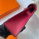 Hermes Kelly Pochette Handmade Bag In Rouge Grenat Epsom Calfskin