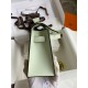 Hermes Kelly Pochette Handmade Bag In Vert Fizz Swift Calfskin