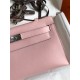 Hermes Kelly Pochette Handmade Bag In Rose Sakura Swift Calfskin