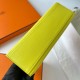 Hermes Kelly Pochette Handmade Bag In Lime Swift Calfskin