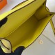 Hermes Kelly Pochette Handmade Bag In Lime Swift Calfskin