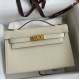 Hermes Kelly Pochette Handmade Bag In Craie Epsom Calfskin