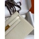 Hermes Kelly Pochette Handmade Bag In Craie Epsom Calfskin