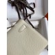 Hermes Kelly Pochette Handmade Bag In Craie Epsom Calfskin