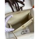 Hermes Kelly Pochette Handmade Bag In Craie Epsom Calfskin