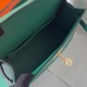 Hermes Kelly Pochette Handmade Bag In Vert Vertigo Swift Calfskin