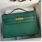 Hermes Kelly Pochette Handmade Bag In Malachite Epsom Calfskin