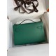 Hermes Kelly Pochette Handmade Bag In Malachite Epsom Calfskin