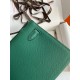 Hermes Kelly Pochette Handmade Bag In Malachite Epsom Calfskin