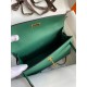 Hermes Kelly Pochette Handmade Bag In Malachite Epsom Calfskin