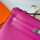 Hermes Kelly Pochette Handmade Bag In Rose Purple Epsom Calfskin