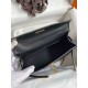 Hermes Kelly Pochette Handmade Bag In Black Swift Calfskin