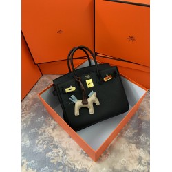 Hermes Birkin 25cm Bag In Black Togo Leather