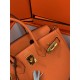 Hermes Birkin 25cm Bag In Orange Togo Leather