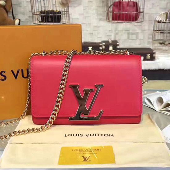 Louis Vuitton M41280 Chain Louise MM Crossbody Bag Calfskin Leather