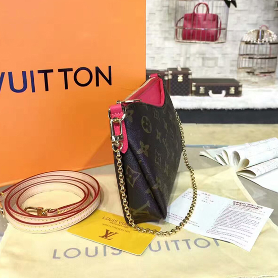 Louis Vuitton M41638 Pallas Clutch Crossbody Bag Monogram Canvas