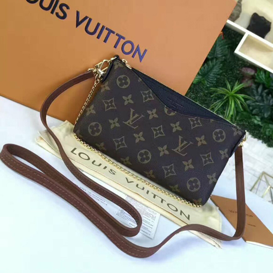 Louis Vuitton M41639 Pallas Clutch Crossbody Bag Monogram Canvas